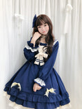 Robe lolita one piece sailor bleu Lolita Harajuku