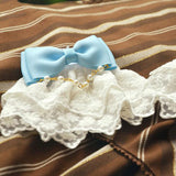 Bracelets manchettes Lolita noeud bleu ciel Lolita Harajuku