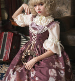 Robe Classic Lolita rouge JSK à bretelles motif ours