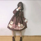 Robe lolita one piece marron Lolita Harajuku