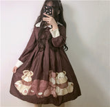 Robe lolita one piece marron Lolita Harajuku