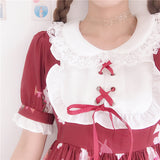 Robe Sweet Lolita rouge OP manches courtes motif lapin Lolita Harajuku