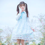 Robe Lolita JSK bleu ciel motif kawaii Lolita Harajuku