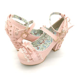 Chaussures Lolita rose à talons plateforme Lolita Harajuku
