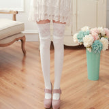 Collants Lolita Classic blanc à dentelle chaussures et jupe