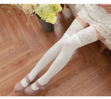 Collants Lolita Classic blanc à dentelle et chaussure