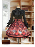 chemisier lolita noir manches longues avec jupe lolita
