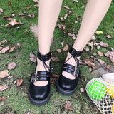 Chaussures gothic lolita noire Lolita Harajuku