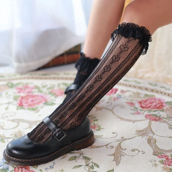 chaussettes lolita dentelle noire
