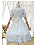 Robe Classic Lolita blanche manches courtes one piece de dos