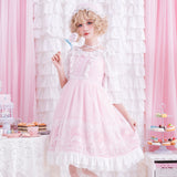 Robe Sweet Lolita rose à bretelles JSK Lolita Harajuku