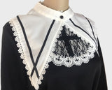 Robe Gothic Lolita noire Harajuku manches longues col