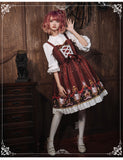 Robe Classic Lolita JSK à bretelles bordeaux