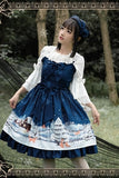 Robe Classic Lolita bleu JSK à bretelles motif renard