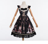 Robe Classic Lolita noire JSK à bretelles motif ours