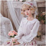 Chemisier Lolita blanc manches longues Lolita Harajuku