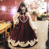 Robe Lolita Classic OP rouge Lolita Harajuku